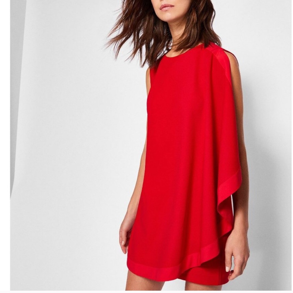 Ted Baker Vibrant Orange Asymmetrical Dress